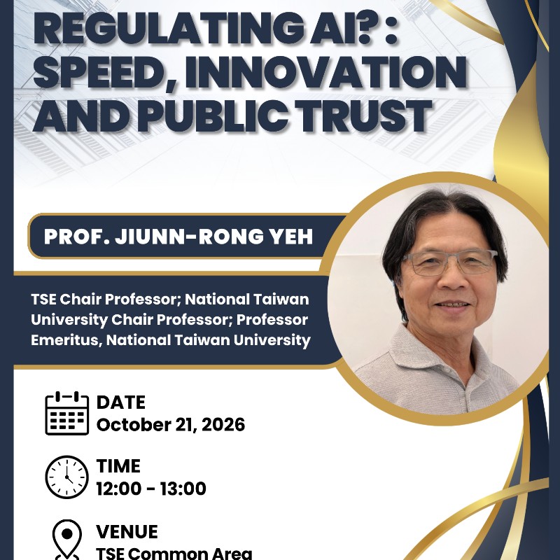 Fall 2026 Lecture Series | Regulating AI? : Speed, Innovation and Public Trust
