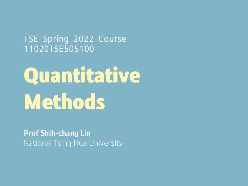 Spring 2022 Course: Quantitative Methods