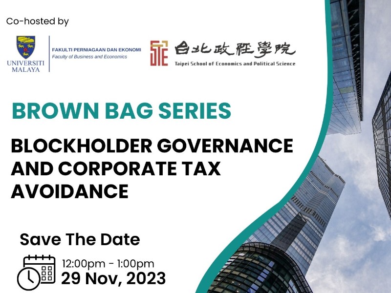 Brown Bag Series: November 29th "Blockholder Governance and Corporate Tax Avoidance"