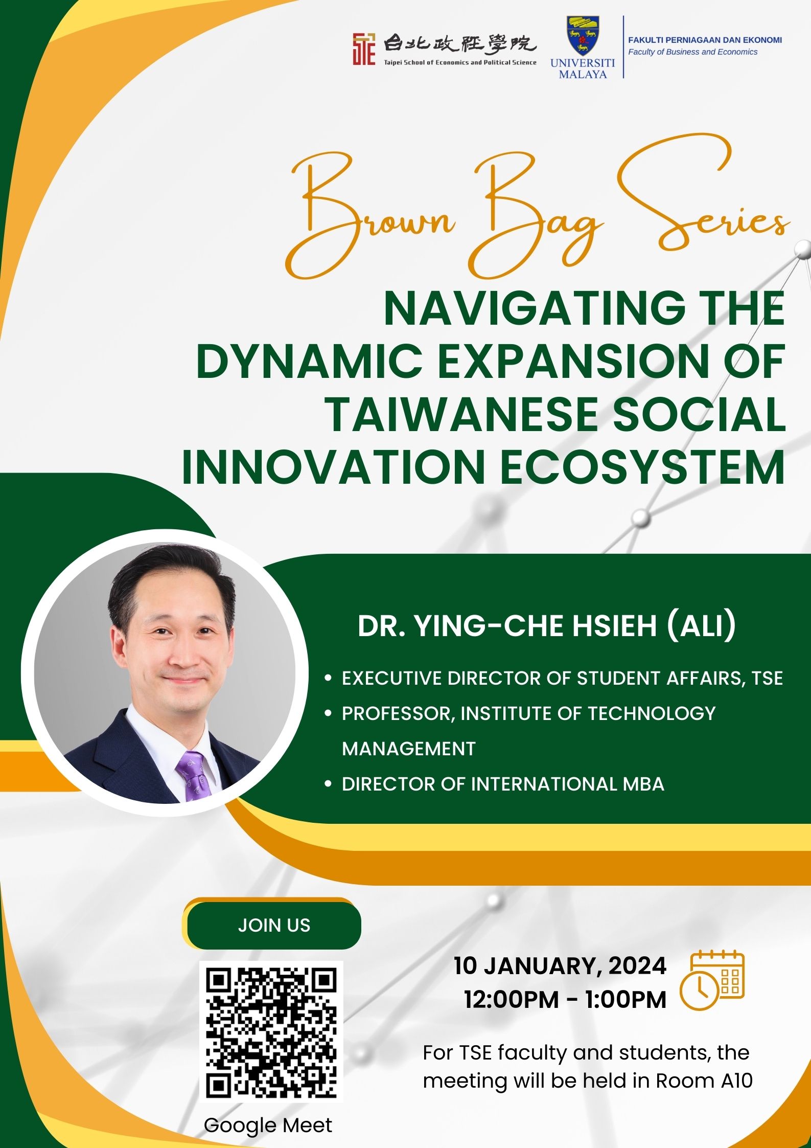 Brown Bag Series: January 10th "Navigating the dynamic expansion of Taiwanese social innovation ecosystem"