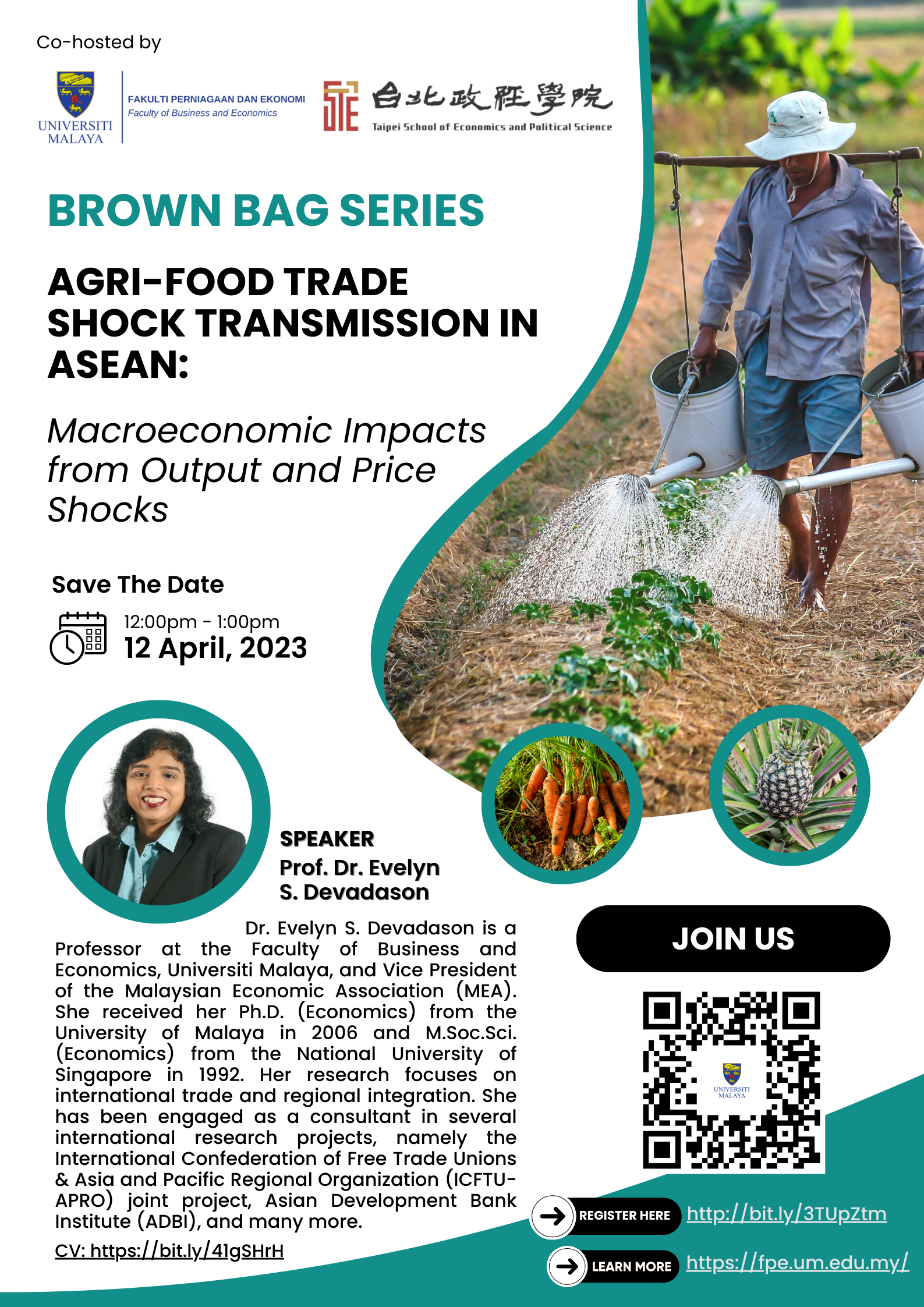 Brown Bag Series: April 12th "Agri-Food Trade Shock Transmission in ASEAN: Macroeconomic Impacts from Output and Price Shocks"