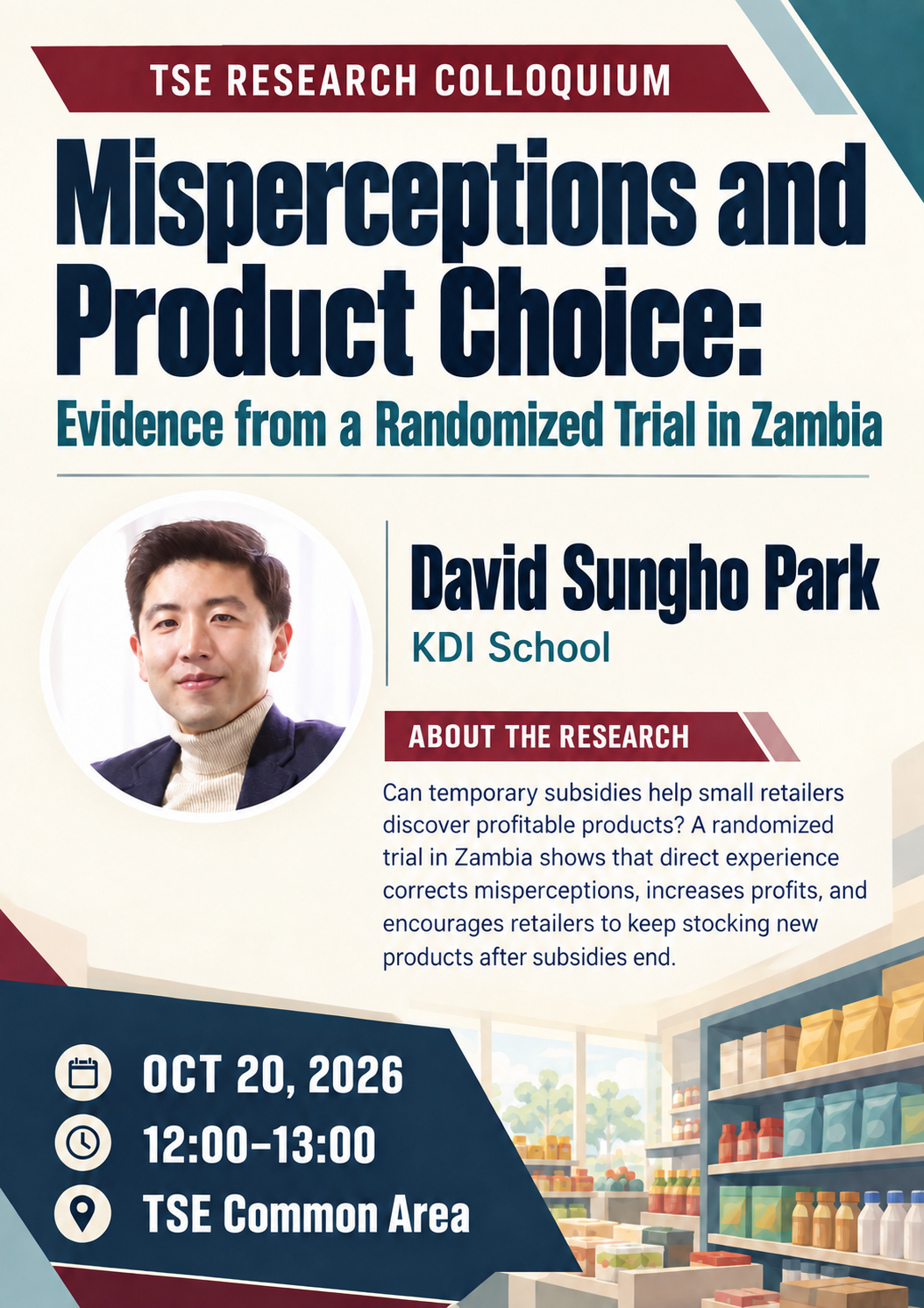 Fall 2026 Research Colloquium | Misperceptions and Product Choice: Evidence from a Randomized Trial in Zambia